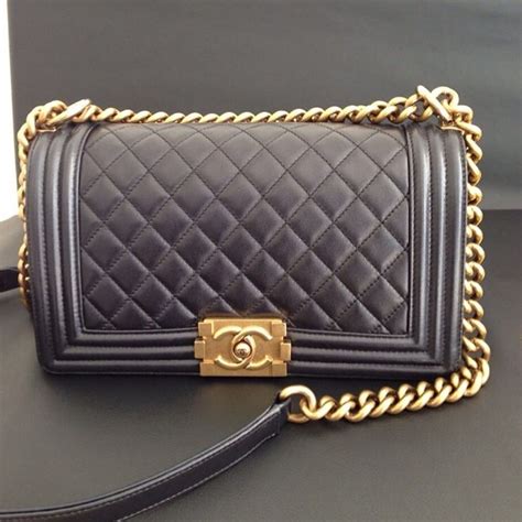 chanel boy bag aged gold hardware|Chanel bags with gold hardware.